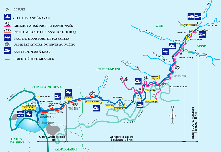 Plan du Canal de L'Ourcq 