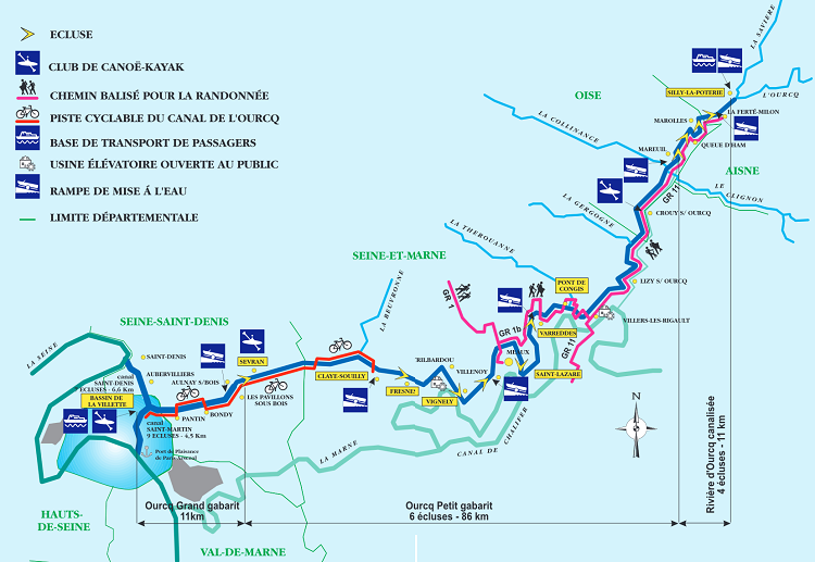 Plan du Canal de L'Ourcq