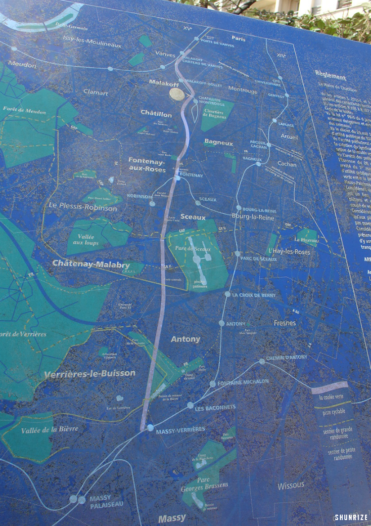 plan de la Promenade des Vallons de la Bièvre
