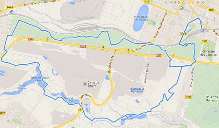 plan randonnée Les étangs de la Bièvre